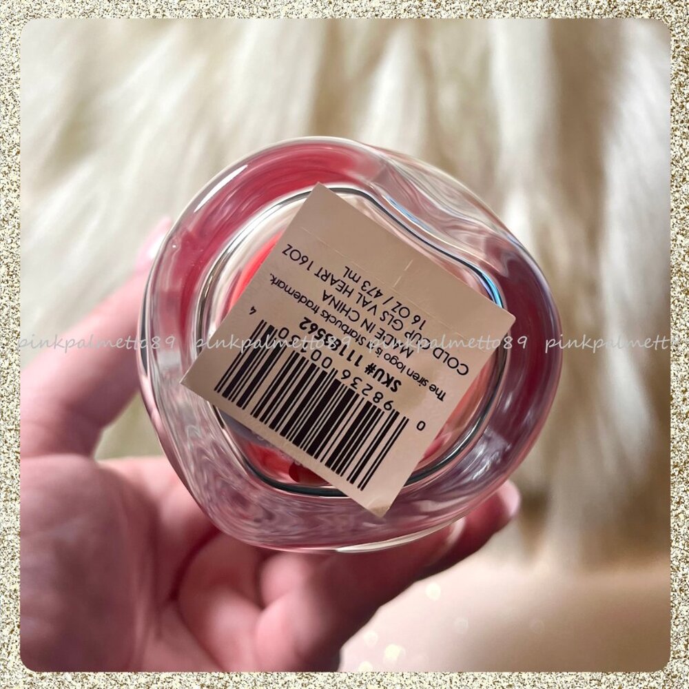❤️ NWT 2026 Starbucks Valentine’s Day Heart-Shaped 16oz Glass Tumbler - Picture 6 of 7